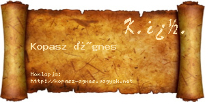 Kopasz Ágnes névjegykártya