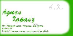 agnes kopasz business card